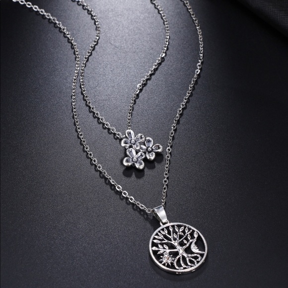 Link Chain, Botanical Pendant Necklace - Picture 5 of 8